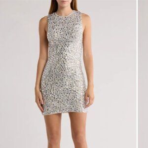 Alice and Olivia Wynell Crystal Embellished Sleeveless Dress